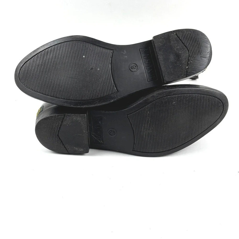 Lauren‎ Ralph Lauren Tally Rain Boots Womens 8 Black Glossy Chelsea Ankle